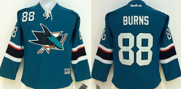 San Jose Sharks #88 Brent Burns 2014 Blue Kids Jersey