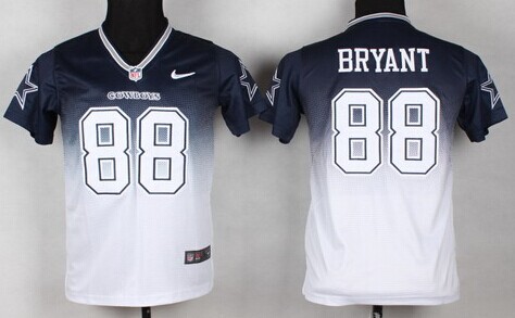 Nike Dallas Cowboys #88 Dez Bryant Blue/White Fadeaway Kids Jersey