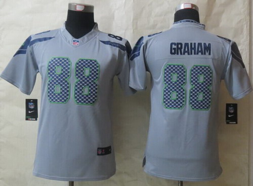 Nike Seattle Seahawks #88 Jimmy Graham Gray Limited Kids Jersey