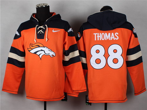 Nike Denver Broncos #88 Demaryius Thomas 2014 Orange Hoodie