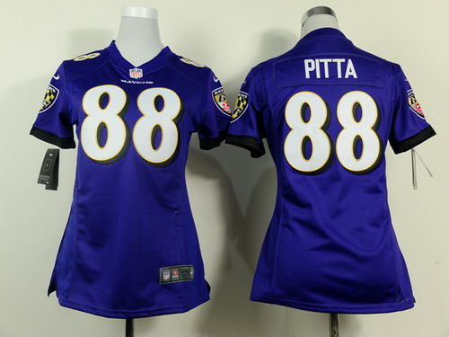 Nike Baltimore Ravens #88 Dennis Pitta 2013 Purple Game Womens Jersey