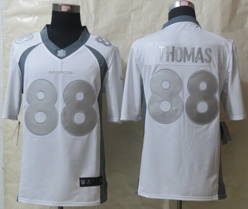 Nike Denver Broncos #88 Demaryius Thomas Platinum White Limited Jersey