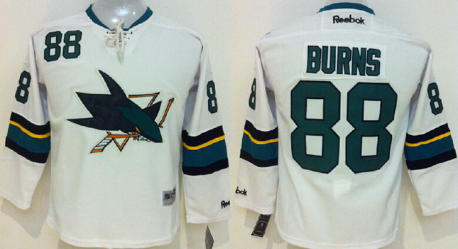 San Jose Sharks #88 Brent Burns 2014 White Kids Jersey