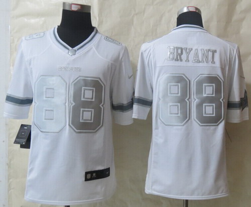 Nike Dallas Cowboys #88 Dez Bryant Platinum White Limited Jersey