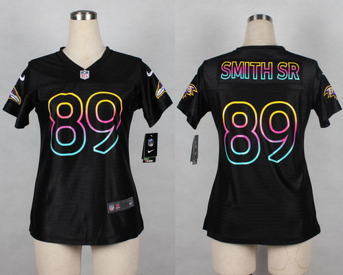 Nike Baltimore Ravens #89 Steve Smith Sr Pro Line Black Fashion Womens Jersey