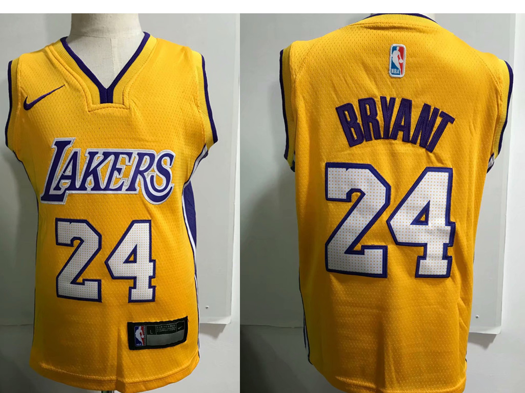 Los Angeles Lakers #24 Kobe Bryant Yellow Toddlers Jersey