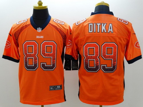 Nike Chicago Bears #89 Mike Ditka Drift Fashion Orange Elite Jersey