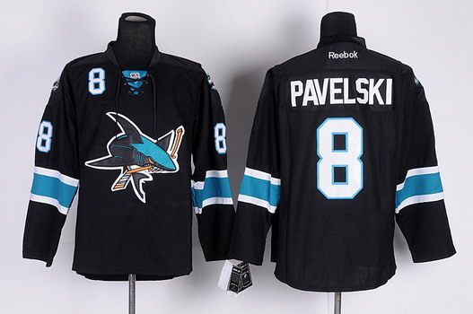 San Jose Sharks #8 Joe Pavelski Black Third Jersey