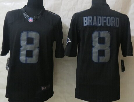 Nike St. Louis Rams #8 Sam Bradford Black Impact Limited Jersey