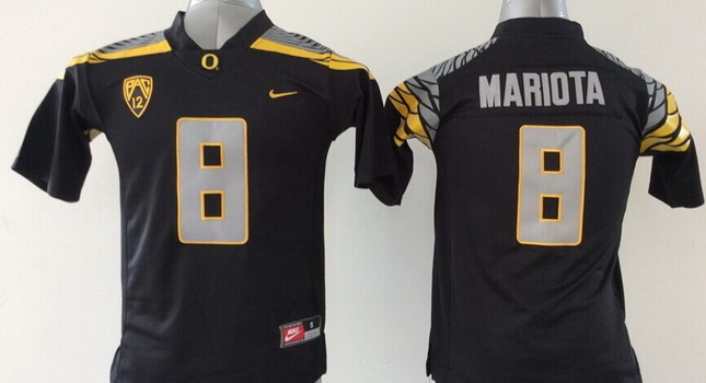 Oregon Duck #8 Marcus Mariota 2014 Black Limited Kids Jersey