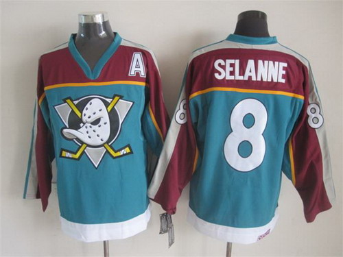 Anaheim Ducks #8 Teemu Selanne Blue Throwback CCM Jersey