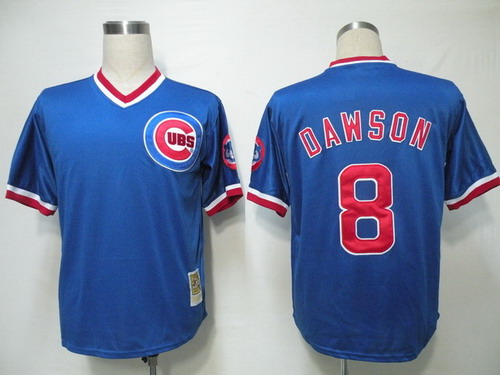 Chicago Cubs #8 Andre Dawson 1988 Blue Throwback Jersey