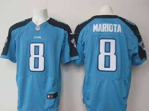 Tennessee Titans #8 Marcus Mariota 2015 NFL Draft 2nd Overall Pick Nike Light Blue Elite Jersey