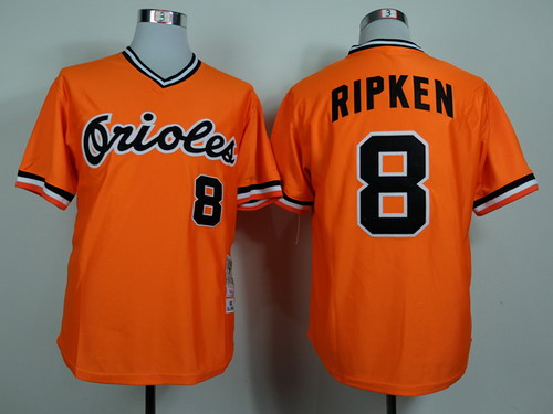 Baltimore Orioles #8 Cal Ripken 1982 Orange Throwback Jersey