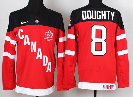 2014/15 Team Canada #8 Drew Doughty Red 100TH Jersey