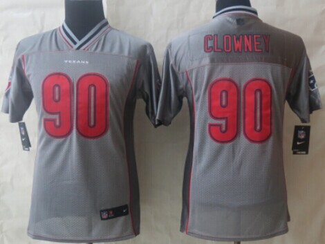 Nike Houston Texans #90 Jadeveon Clowney 2013 Gray Vapor Kids Jersey