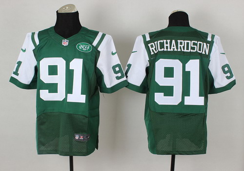 Nike New York Jets #91 Sheldon Richardson Green Elite Jersey