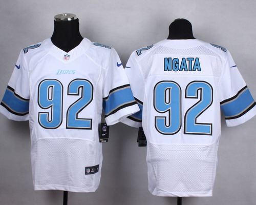 Nike Detroit Lions #92 Haloti Ngata White Elite Jersey 