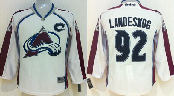 Colorado Avalanche #92 Gabriel Landeskog White Kids Jersey