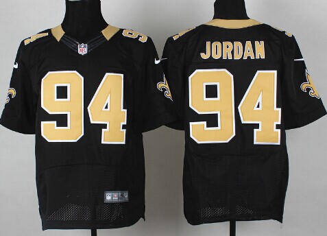 Nike New Orleans Saints #94 Cameron Jordan Black Elite Jersey