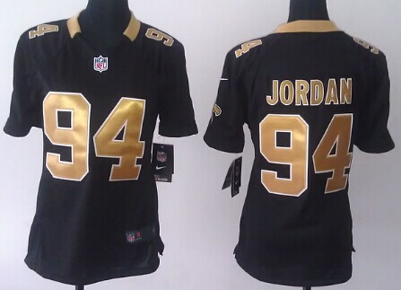 Nike New Orleans Saints #94 Cameron Jordan Black Game Womens Jersey