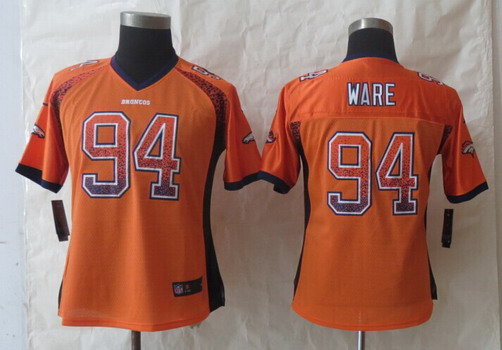 Nike Denver Broncos #94 DeMarcus Ware Drift Fashion Orange Womens Jersey