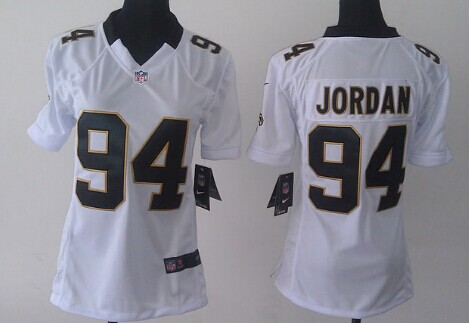 Nike New Orleans Saints #94 Cameron Jordan White Game Womens Jersey