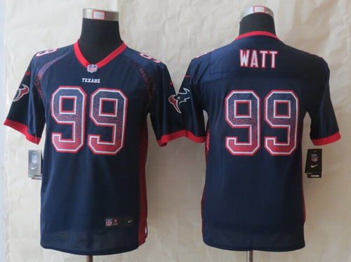 Nike Houston Texans #99 J.J. Watt Drift Fashion Blue Kids Jersey