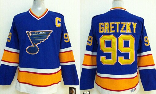 St. Louis Blues #99 Wayne Gretzky Blue Throwback CCM Jersey