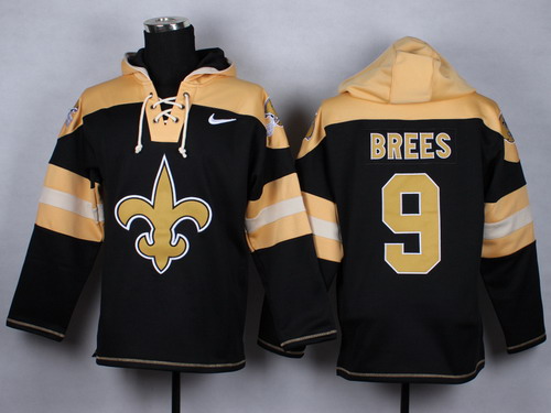 Nike New Orleans Saints #9 Drew Brees 2014 Black Hoodie