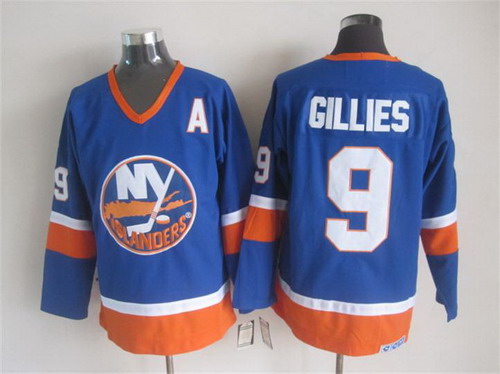 New York Islanders #9 Clark Gillies Light Blue Throwback CCM Jersey