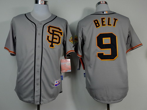 San Francisco Giants #9 Brandon Belt Gray SF Edition Jersey