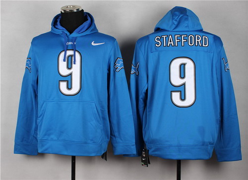 Nike Detroit Lions #9 Matthew Stafford Light Blue Hoodie