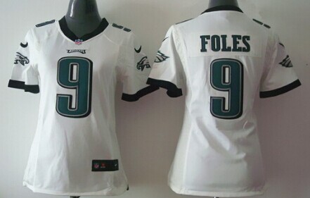 Nike Philadelphia Eagles #9 Nick Foles White Game Womens Jersey