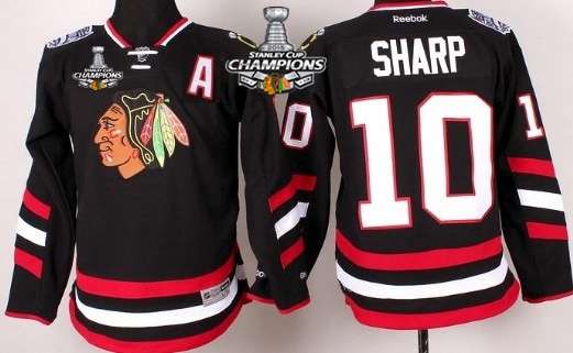 Chicago Blackhawks #10 Patrick Sharp 2014 Stadium Series Black Kids Jersey W/2015 Stanley Cup Champion Patch