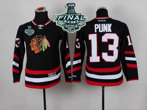 Youth Chicago Blackhawks #13 CM Punk 2015 Stanley Cup 2014 Stadium Series Black Jersey