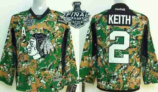 Youth Chicago Blackhawks #2 Duncan Keith 2015 Stanley Cup 2014 Camo Jersey