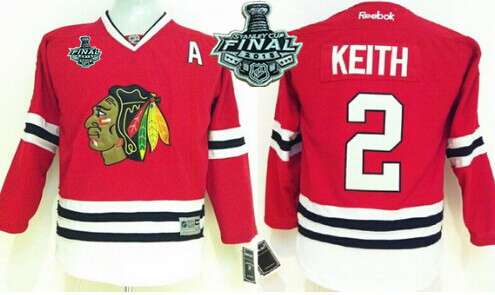 Youth Chicago Blackhawks #2 Duncan Keith 2015 Stanley Cup Red Jersey