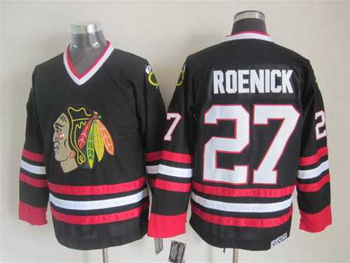 Chicago Blackhawks #27 Jeremy Roenick Black CCM Vintage Throwback Jersey