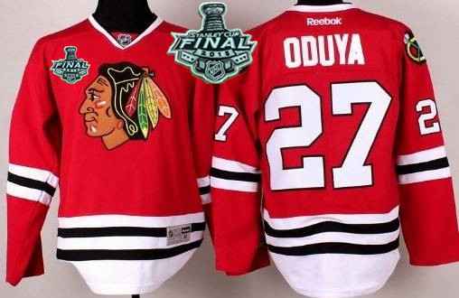 Youth Chicago Blackhawks #27 Johnny Oduya 2015 Stanley Cup Red Jersey