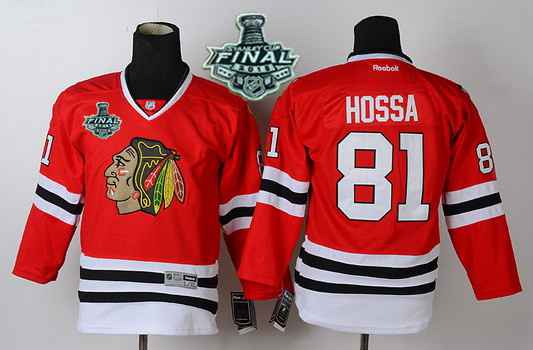 Youth Chicago Blackhawks #81 Marian Hossa 2015 Stanley Cup Red  Jersey