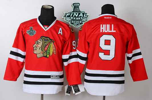 Youth Chicago Blackhawks #9 Bobby Hull 2015 Stanley Cup Red Jersey