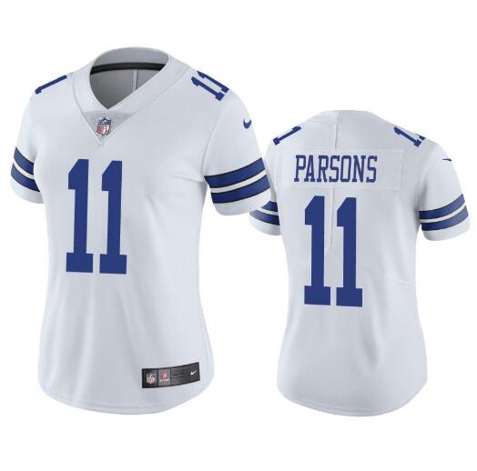 Women's Dallas Cowboys #11 micah parsons White 2021 draft jersey