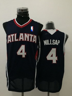 Men's Atlanta Hawks #4 Paul Millsap Navy Blue Swingman Jersey