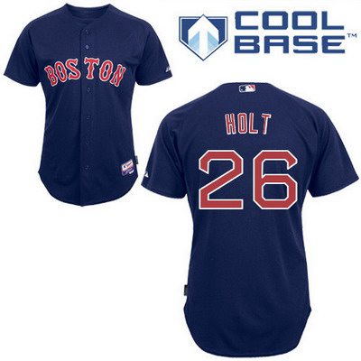 Men's Boston Red Sox #26 Brock Holt Navy Blue Jersey