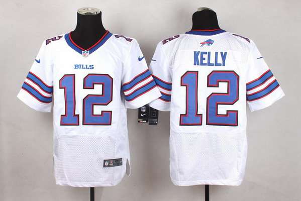 Men's Buffalo Bills #12 Jim Kelly 2013 Nike White Elite Jersey