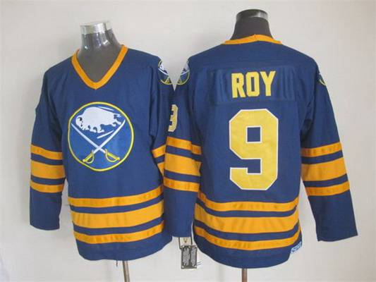 Men's Buffalo Sabres #9 Derek Roy 1983-84 Navy Blue CCM Vintage Throwback Jersey