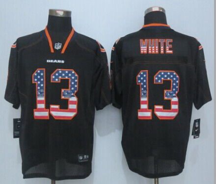 Men's Chicago Bears #13 Kevin White 2014 Nike USA Flag Fashion Black Elite Jersey