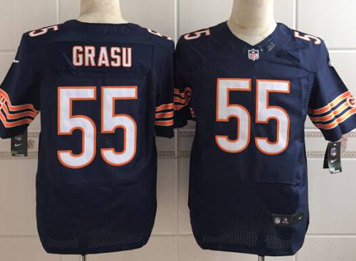 Men's Chicago Bears #55 Hroniss Grasu Nike Navy Blue Elite Jersey