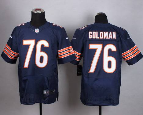 Men's Chicago Bears #76 Eddie Goldman Nike Navy Blue Elite Jersey